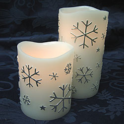 Mint Scented 3 x 4 Inch Snowflake Flameless Candle